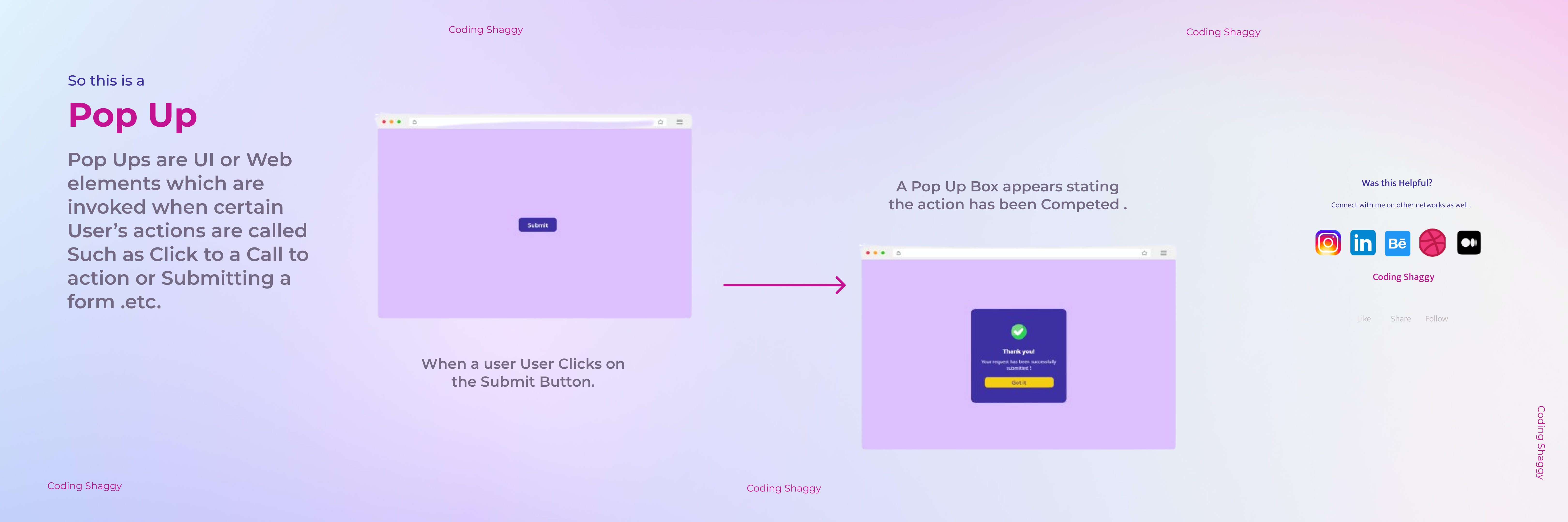 Pop Up Box (Modal) in UI Development by CodingShaggy on Dribbble