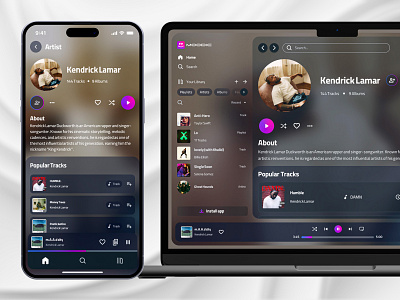 Music Stream Platform - Moodic Web, App aod app app design case study dahsboard desktop home music platform product design stream ui user experience web web design