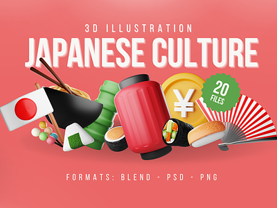 Japanese Culture 3D Icon Pack 3d 3d icon 3d illustration 3d japan 3d japanese illustration japan japanese 3d japanese icon