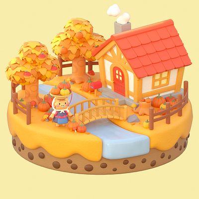 Animal Crossing Autumn 3d 3d character 3dart animal crossing art autumn character character design cinema4d design illustration octane video game