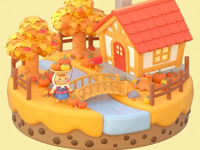 Animal Crossing Autumn 3d 3d character 3dart animal crossing art autumn character character design cinema4d design illustration octane video game