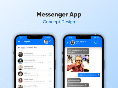 Messenger App | Concept Design android app design design figma ios messenger app telegram ui ux
