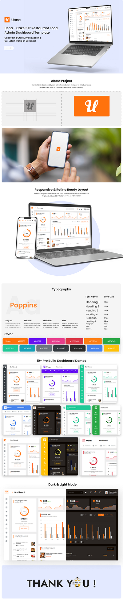 Uena - CakePHP Restaurant Food Admin Dashboard Template admin admin dashboard admin panel creative design product design responsive design restaurant template uiux website