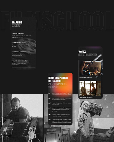 Filmschool / Landing Page - Mobile Version design filmschool graphic design landing landing page online course ui web website