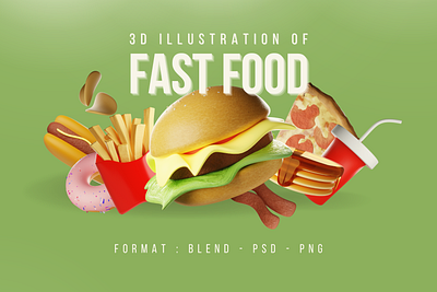 Fast Food 3D Icons Pack 3d 3d food 3d foods 3d icon 3d icons 3d illustration fast fast food food food icon foods icon