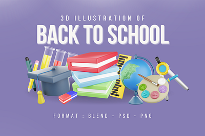 School 3D Icon Pack 3d 3d equipment 3d icon 3d illustration 3d school back to school education illustration kids icon school