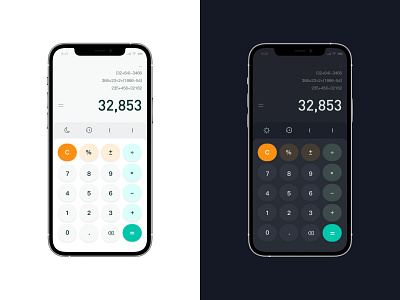 Calculate (light and dark) calculate dailyui mobile ui ux