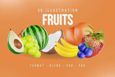 Fruits Icon Pack 3d 3d fruit 3d fruits 3d icon 3d illustration fruit fruits