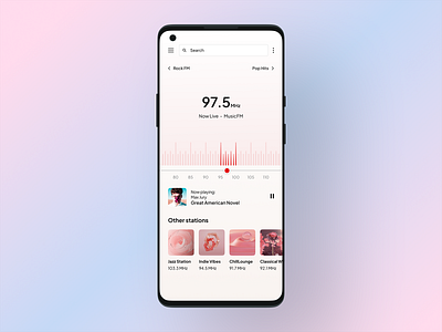 FM Radio design dailyui fm radio mobile ui radio simple ui design uidailychallenge