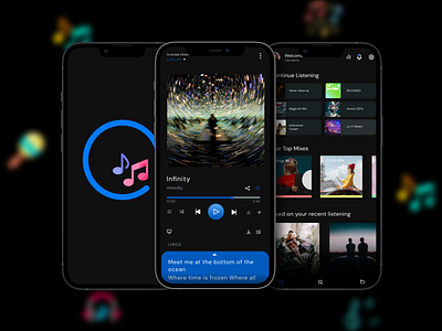 SonicFlow: Modern Music Streaming UI Concept 🎵📱 3d branding graphic design logo modern design motion graphics seamless navigation ui visual experience