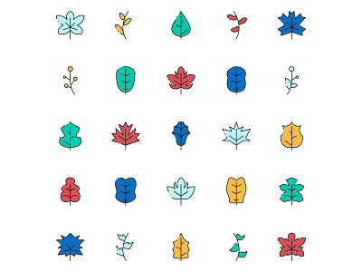 Winter Leaves Icons autumn fall fall leaves free icons freebie icon design icon set leaves icons vector icon
