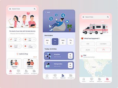 Hospital application 3d animation application doctor graphic design hospital logo mobile moblile app motion graphics nurse ui ui design ux