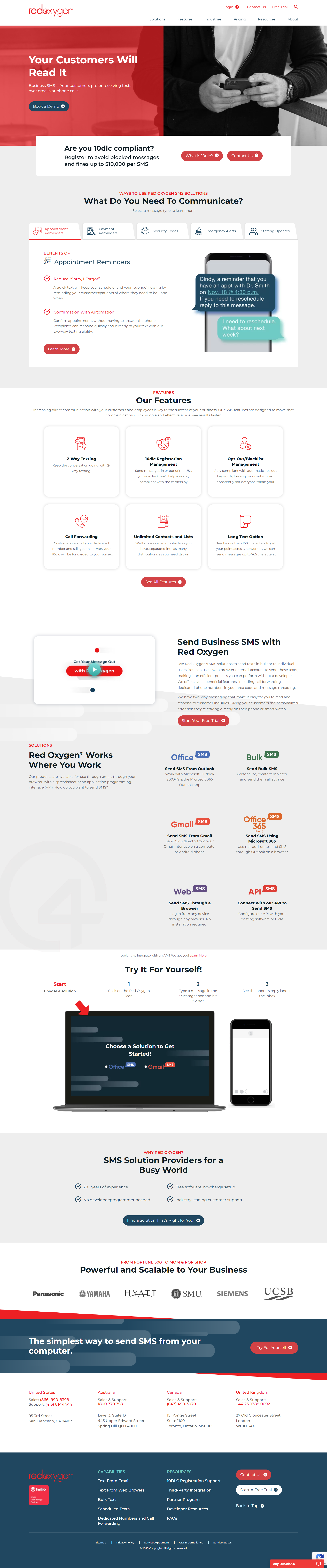 Messaging Website Made by WordPress design elementor landing page message sms website wordpress