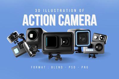 Action Camera - 3D Icon Pack 3d 3d action cam 3d action camera 3d camera 3d food 3d gopro action action cam action camera digital camera gopro icon illustration