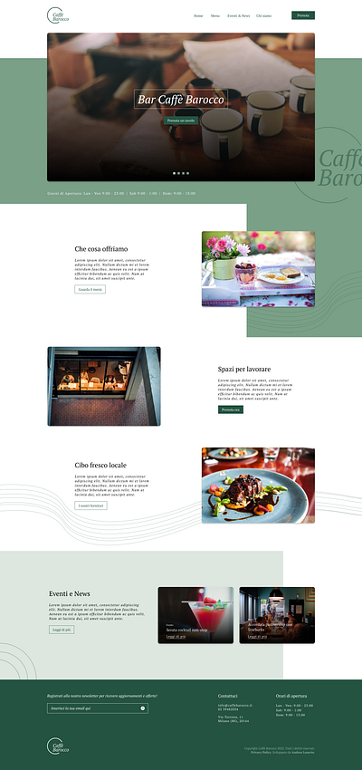 Caffè Barocco branding coffe design desktop experience food ui