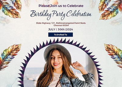 Birthday Party Invitation Template birthday craftyart design graphicdesign party