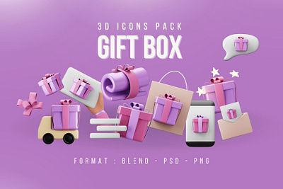 Gift Box 3d Icon Pack 3d 3d gift 3d gift box 3d icon 3d icons 3d illustration 3d illustrations birthday birthday box box gift gift box icon illustration party