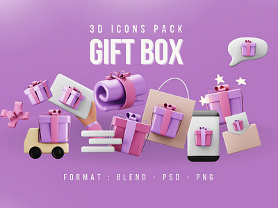 Gift, 3D, icon, png