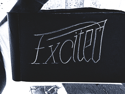 Daily Lettering Sketch - Excited abdelrahman elyamany daily practice daily sketch decorative design design inspiration elyamanybeeh graphic design hand lettering lettering lettering experiment lettering ideas lettering inspiration lettering style minimalistic monoline traditional lettering typographic typography work in progress