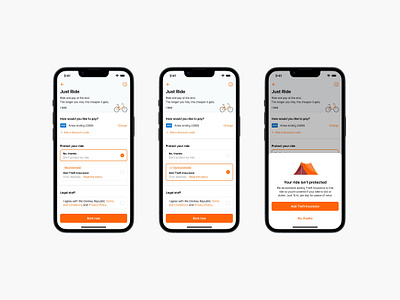 Insurance up-sell for a bike-sharing service app dailyui illustration ios iphone minimal settings ui