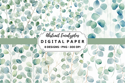 Abstract Eucalyptus Digital Paper tumbler wrap