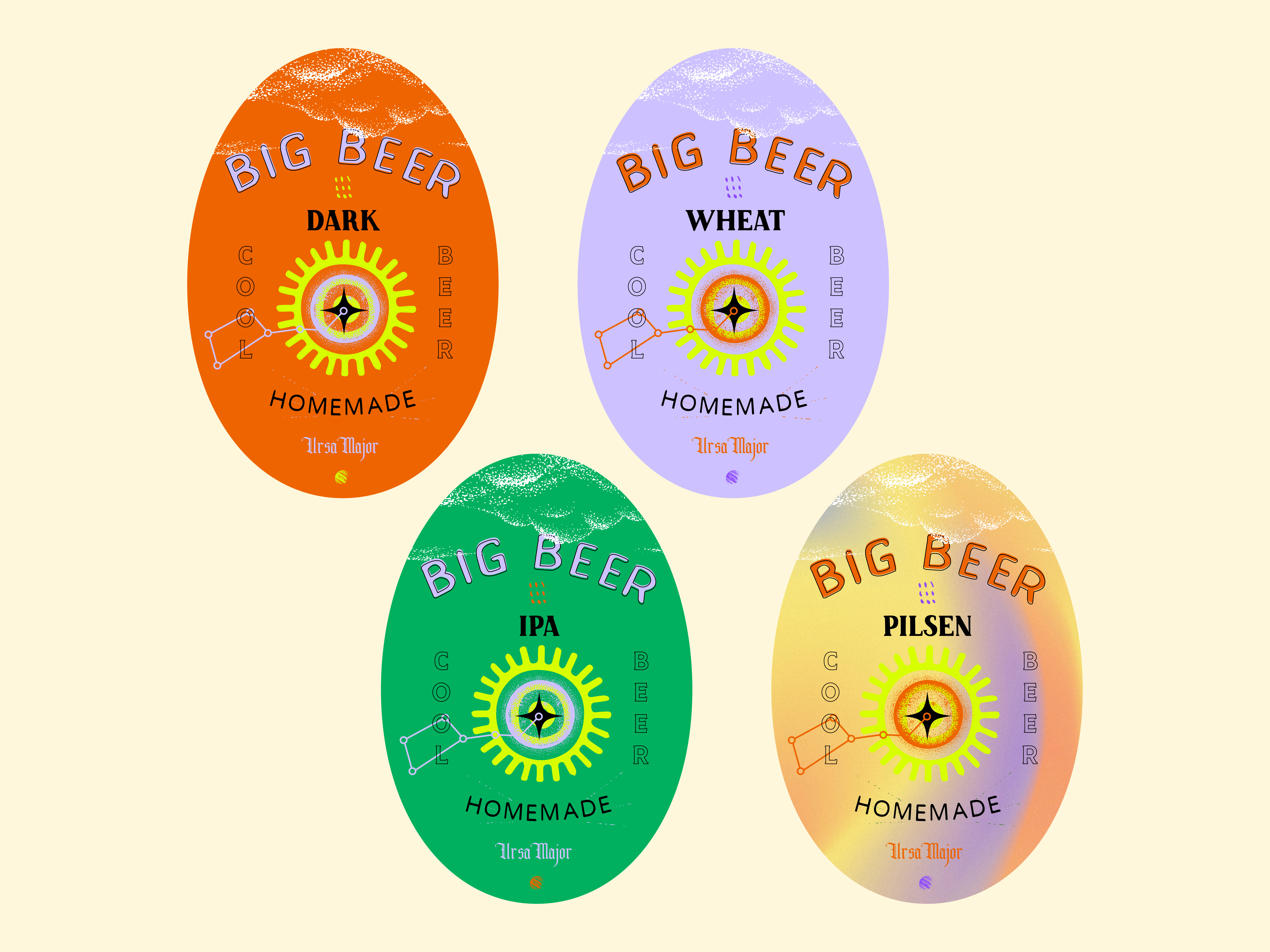 Big Beer Packaging Design astronomy beer branding design graphic design label logo london designer packaging packaging design typography ursa major vector