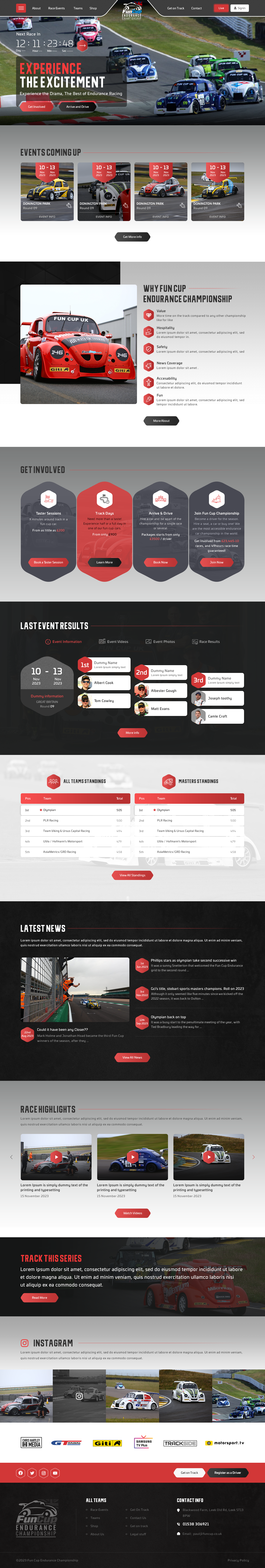 Car Racing Website car racing championship car racing website creative web design