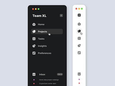 Clean Sidebar UI app bar design mac mac os sidebar ui ux