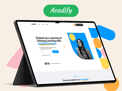 Acadify - Online Education Landing Page Design e learning education elearning landing page learn learn skills learning website online course online education studying ui web web design web platform
