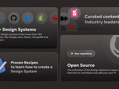 DS Cookbooks - Bento 🍱 3d banner bento border branding figma github gradient logo noise ui