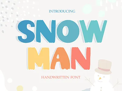 Snow man font - cute font christmas font cute font