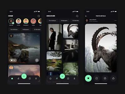 Image Stock App dark mode image images photo photos stock ui ux