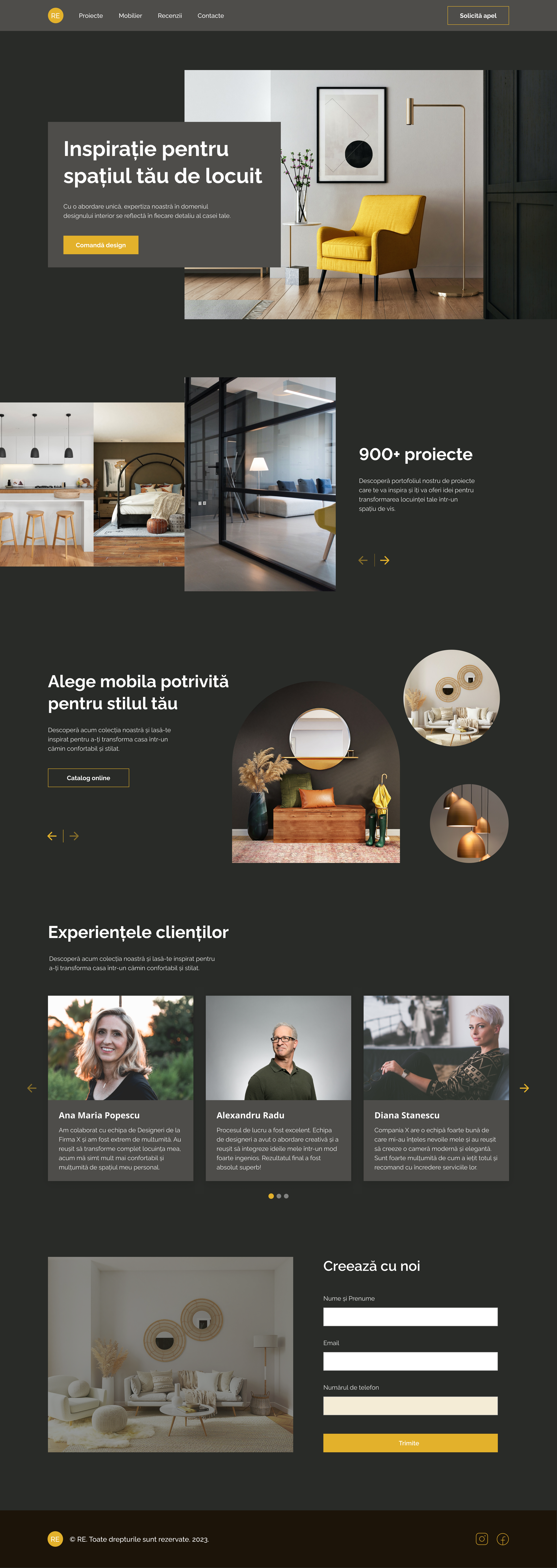 Interior Design | Landing Page figma landing page web design