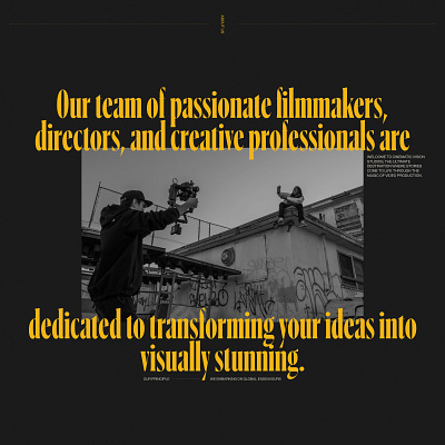 Cinematic Vision Studio about cinematic features inspiration services studio team ui vision visionstudio web webdesign website