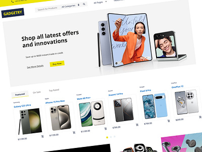 Gadgetry, Your Premier Online Destination For All Things Tech! design ecommerce f figma landing page landing page design layout ui ui design web design website design