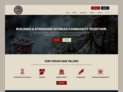 Oklahoma Veterans United // Web Design army community military non profit united states veteran web design