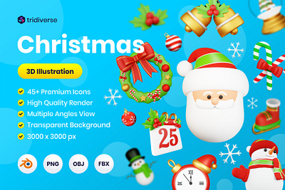 Christmas - 3D Icon Illustration festival