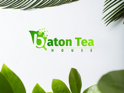 Baton Tea logo branding cup design graphic design green tea illustration logo logo mockup mockup tea tea bag tea logo typography vector