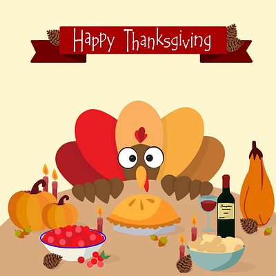 Carte de vœux pour Thanksgiving adobe branding graphic design illustration illustrator shape thanksgiving