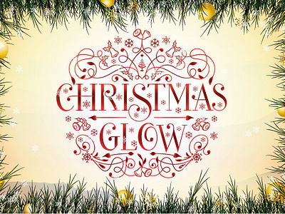 Christmas Glow Font Family calligraphic celebration christmas classic decor decorative elegant illustration invitation merry christmas message noel ornament postcard poster snowflakes template text typographic word