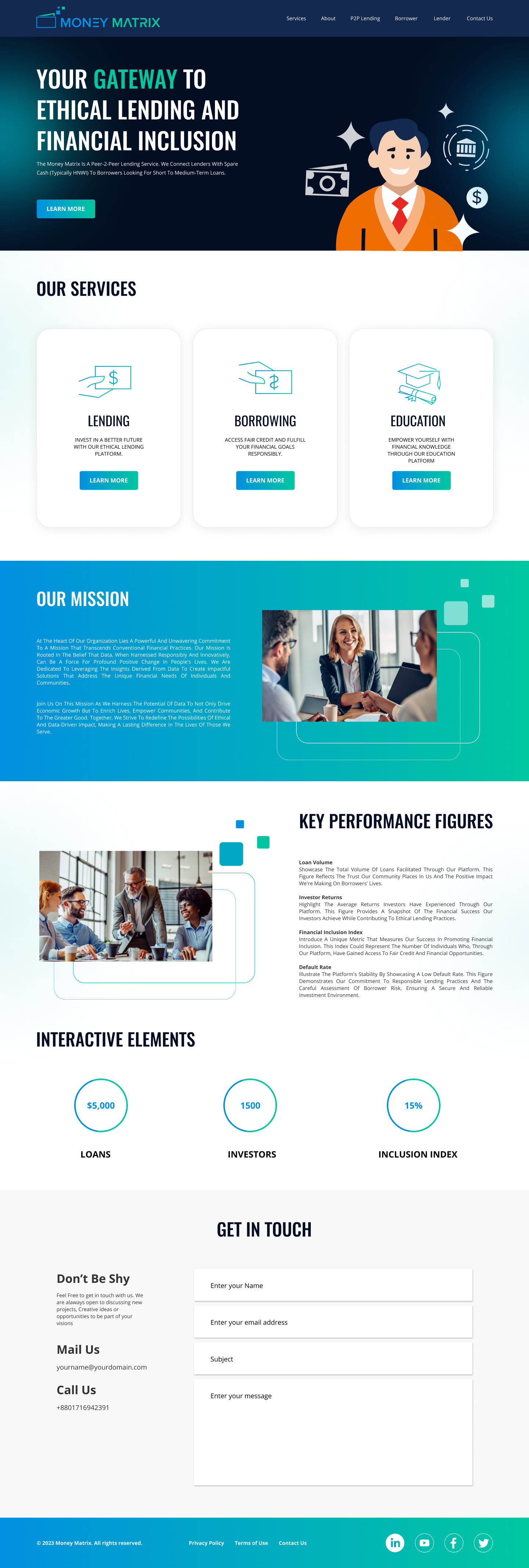 Money Matrix lending and financial inclusion graphic design metrix money ui