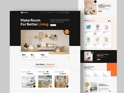 Furniture Website Design | Furniture Promo Website aesthetics artwork catalogue composition decoration design equipment furniture furniture landing page furniture website graphic image interior kraft platform plece product promo web web design