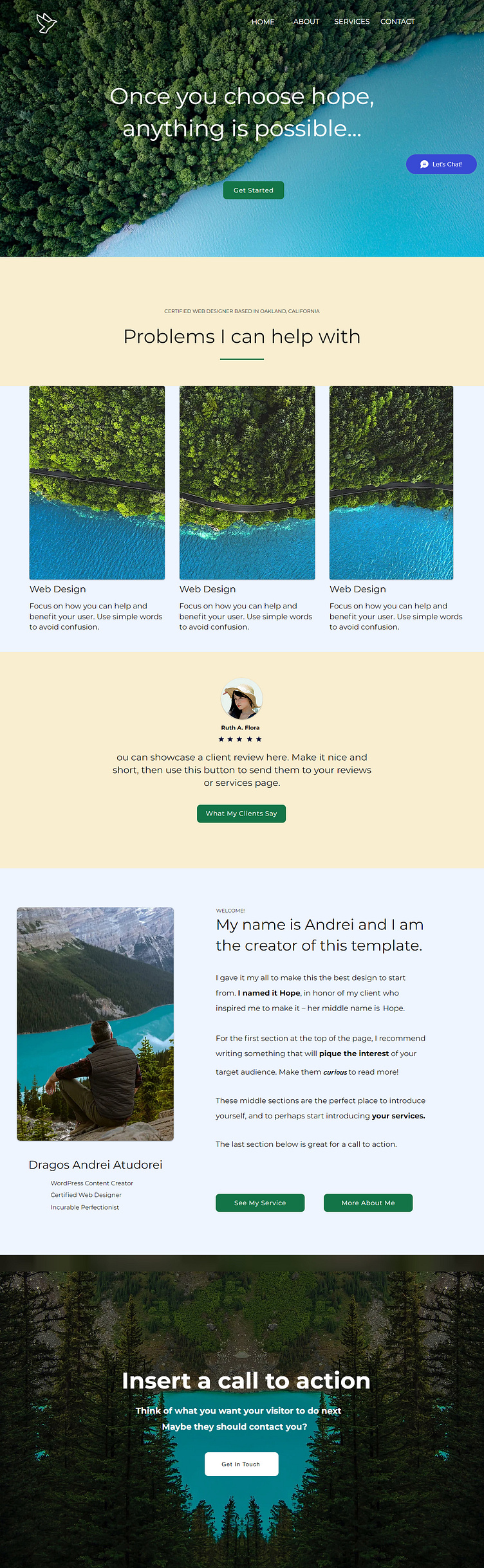 Hope Wix Landing Page by Rumana Aziz on Dribbble