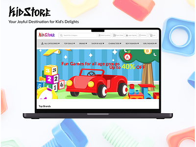 Ecommerce Website with Products for Kids.