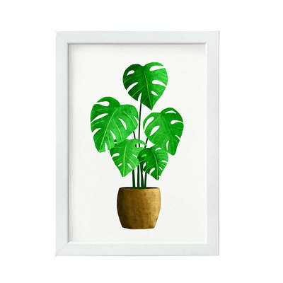 Wall Painting: Monstera graphic design illustration