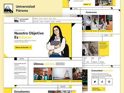 Universidad Páramo branding design figma graphic design illustration logo typography ui uiux vector web design yellow