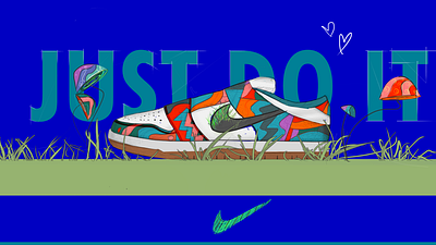 Nike artistic psychedelic sketch art blue green illustration mushroom nike psychedelic shoes sketch sneakers