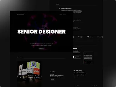 Motion Designer's Portfolio Landing Page app application design branding brutal design dark design dark theme design graphic design laning page minimal modern modern design motion graphics portfolio portfolio design product design ui uiux ux web design