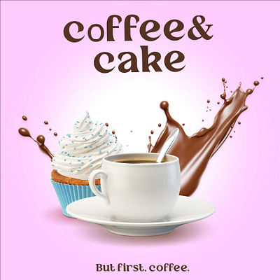 Coffee&cake poster cake coffee graphic design instagraom photoshop poster