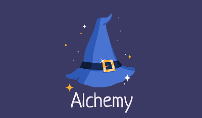 Made a logo for a videogame affinitydesigner alchemy blue flat harrypotter hat illustration logo magic magical magicraft potioncraft secret ui witchcraft